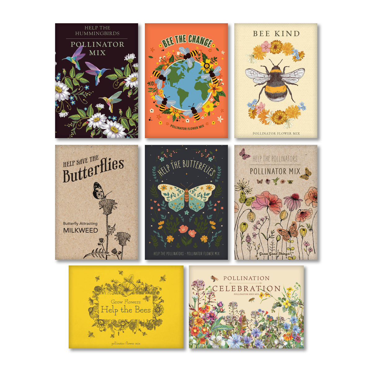 Bulk 250 Piece Pollinator Special Occasion Favor Seed Bulk Seed Packet Cards seed packet