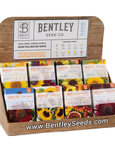 250 Piece Sunflower Seed Packet Retail POS Corrugated Display flower seeds