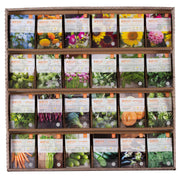 500 Piece Assorted Vegetable, Herb and Flower Seed Packet Retail Point of Sale Corrugated Display garden seeds