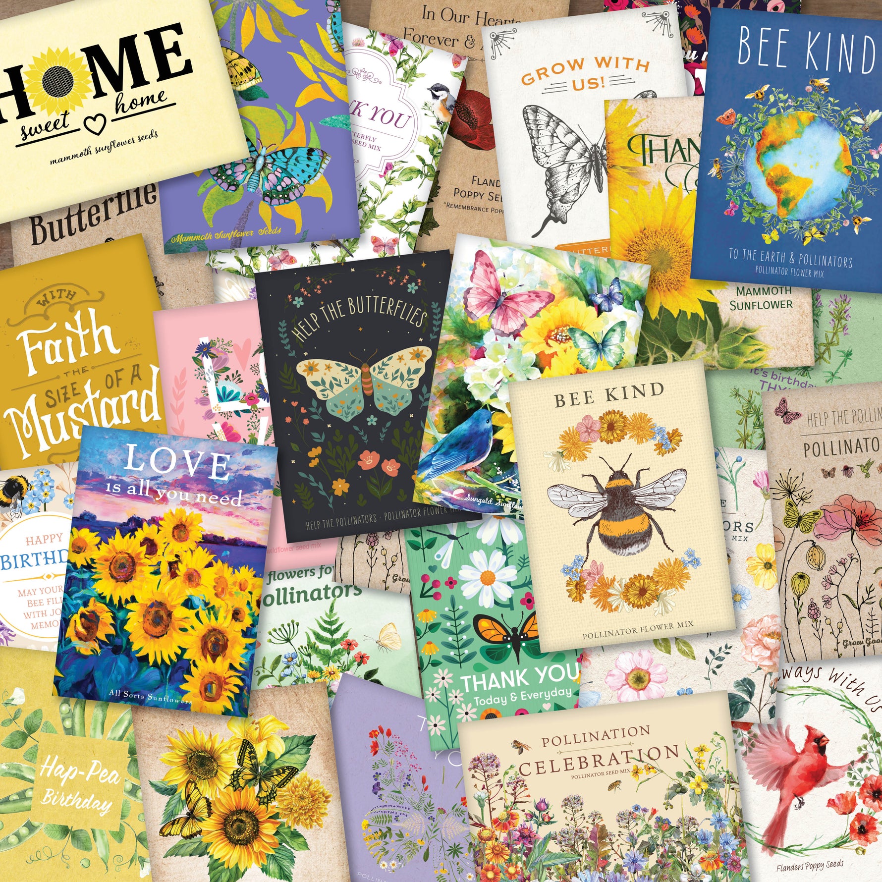 wholesale flower seed packets Bulk 500 Piece Assorted Special Occasion Favor Seed Seed Packet Cards
