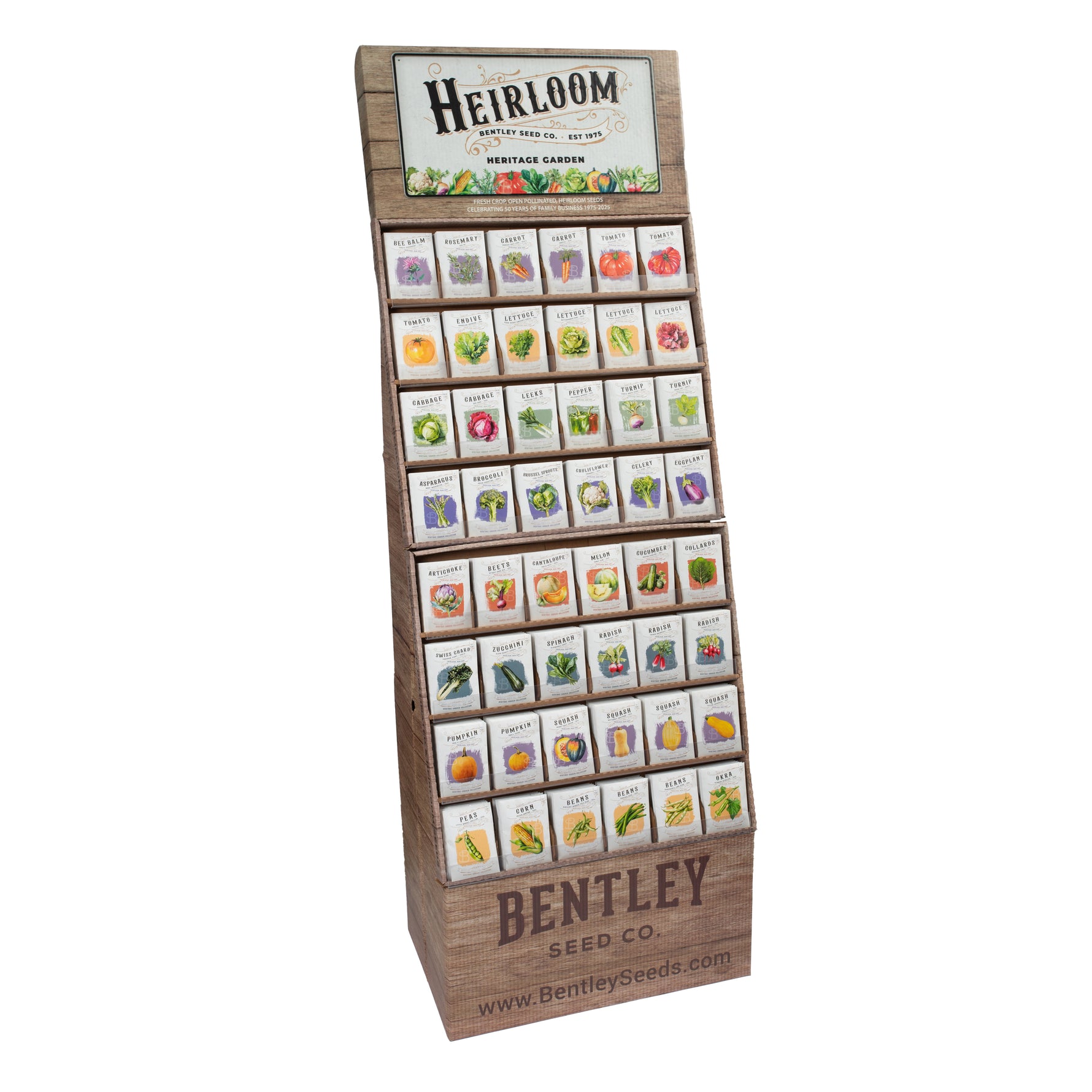 heirloom garden seeds 500 Piece Heritage Heirloom Vegetable and Herb Seed Packet Retail POS Corrugated Display