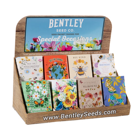 250 Piece Bee and Butterfly Favor Seed Packet Retail POS Corrugated Display