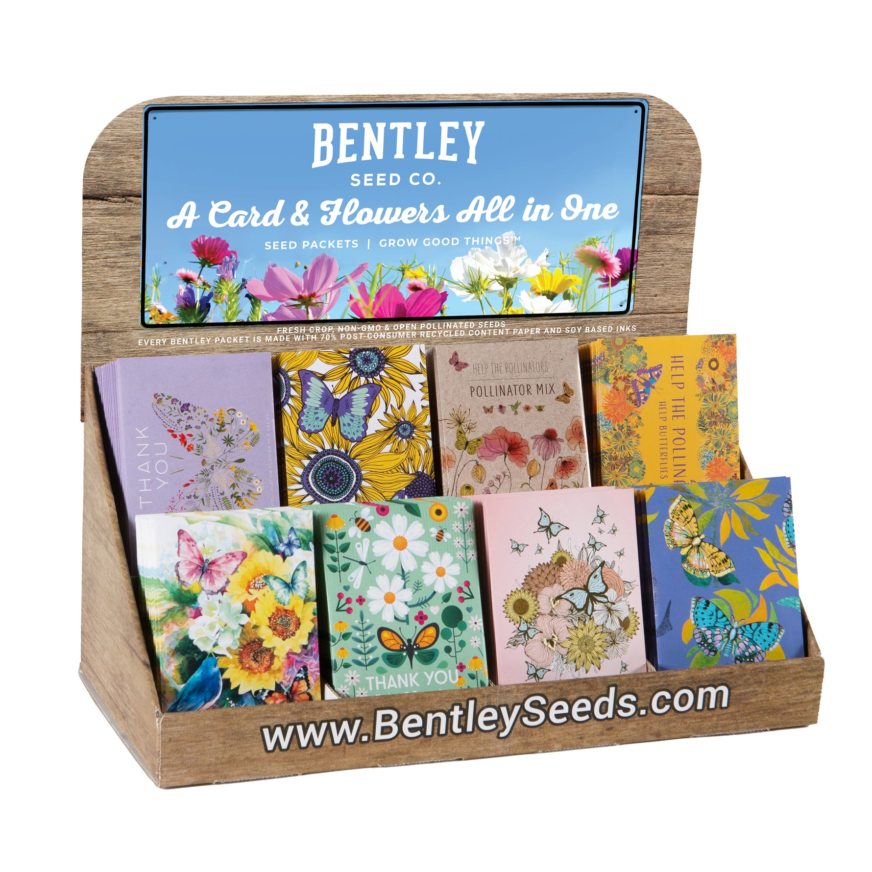 250 Piece Butterfly Favor Seed Packet Retail POS Corrugated Display