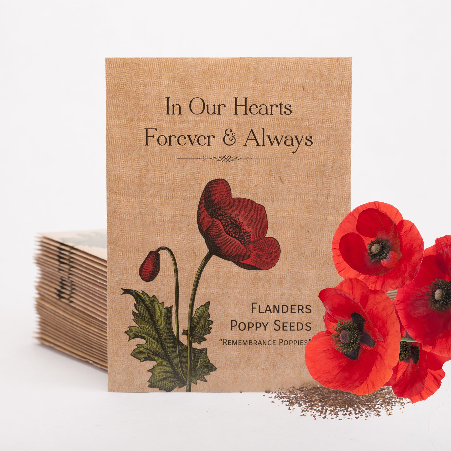 poppy flower seed packets In Our Hearts Remembrance Memorial
