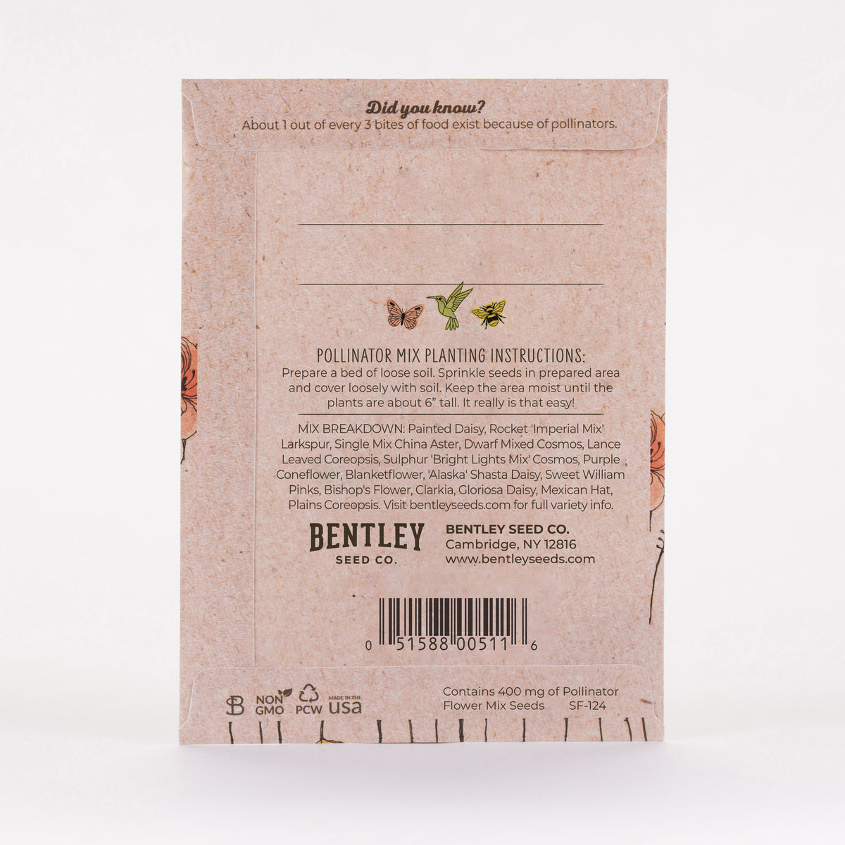 Pollinator Butterfly seed packet