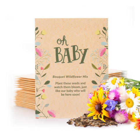 "Oh Baby - Baby Shower" Yellow Bouquet Flower Seed Favor - Bentley Seeds
