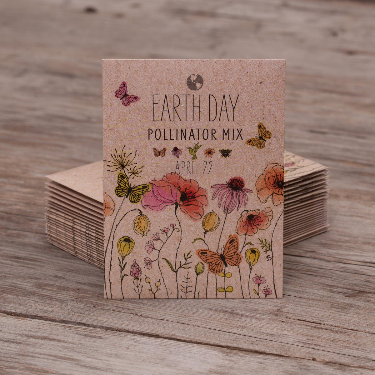 250 Piece Earth Day Favor Seed Packet Retail POS Corrugated Display seed packet