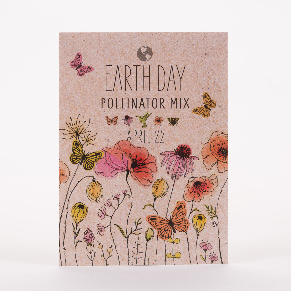 Earth Day "Pollinator Mix" Wildflower Seed in Butterfly Packet - Bentley Seed