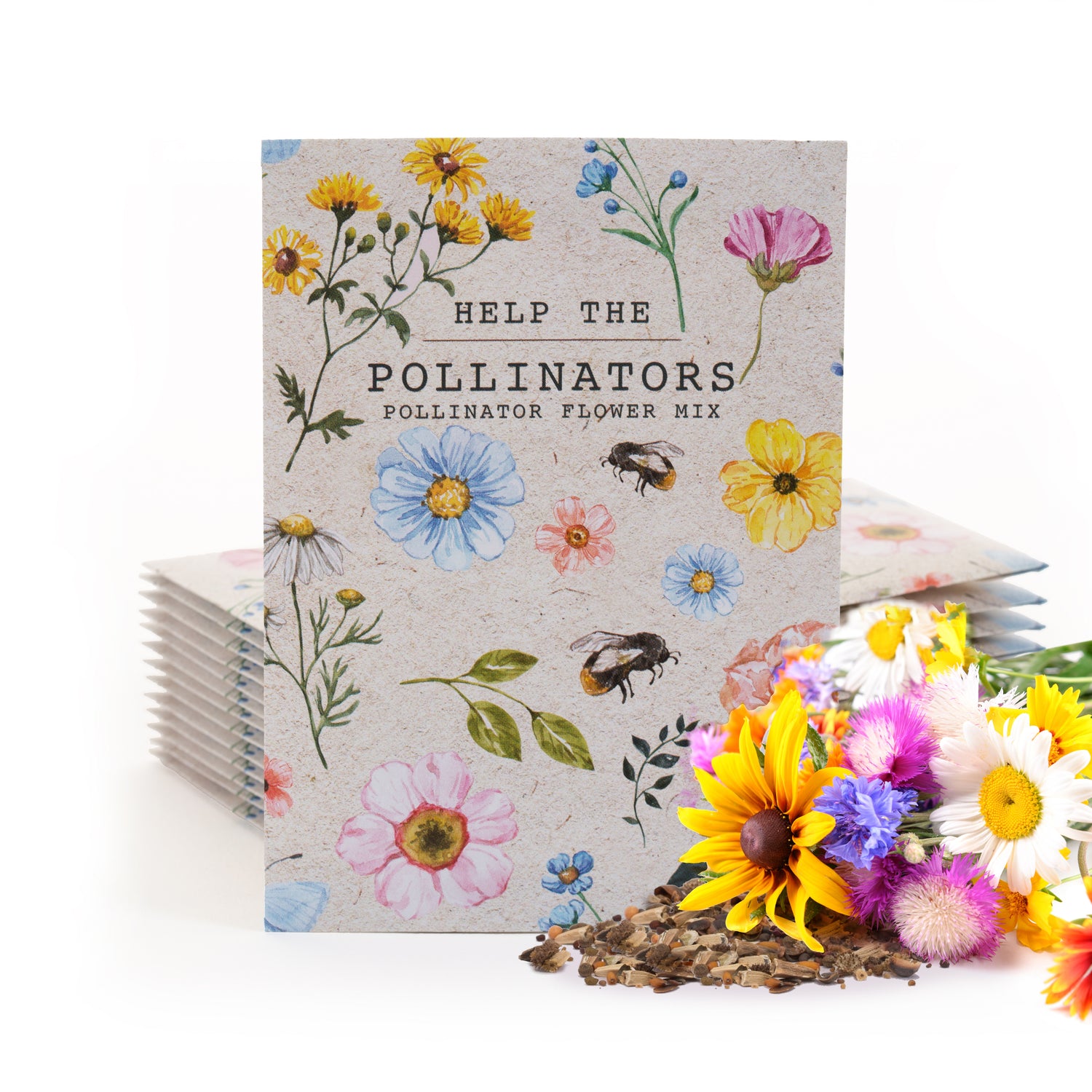 Help Pollinators Kraft Bee Flower Mix  Seed Packets - Bentley Seeds