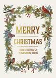 Merry Christmas Wreath of Birds Gift Tag - Bird & Butterfly Wildflower Mix Seed Packets