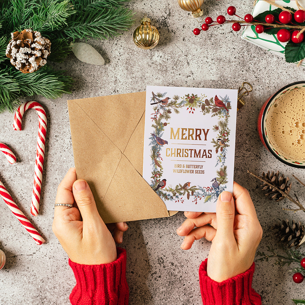 flower seed christmas cards Bulk 250 Piece Holiday and Christmas Special Occasion Favor Seed Packets