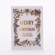 Merry Christmas Wreath of Birds Gift Tag garden seeds