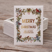 Merry Christmas Wreath of Birds Gift Tag garden seeds