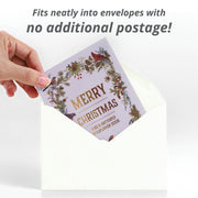 Merry Christmas Wreath of Birds Gift Tag garden seeds