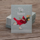 Tis the Season Ice Skating Whimsical Cardinal Gift Tag - Mammoth Sunflower Seed Packets - Bentley Seeds