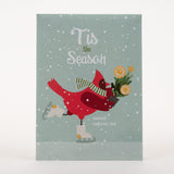 Tis the Season Ice Skating Whimsical Cardinal Gift Tag - Mammoth Sunflower Seed Packets - Bentley Seeds