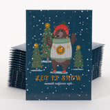 Let it Snow Brown Bear Gift Tag - Mammoth Sunflower Seed Packets