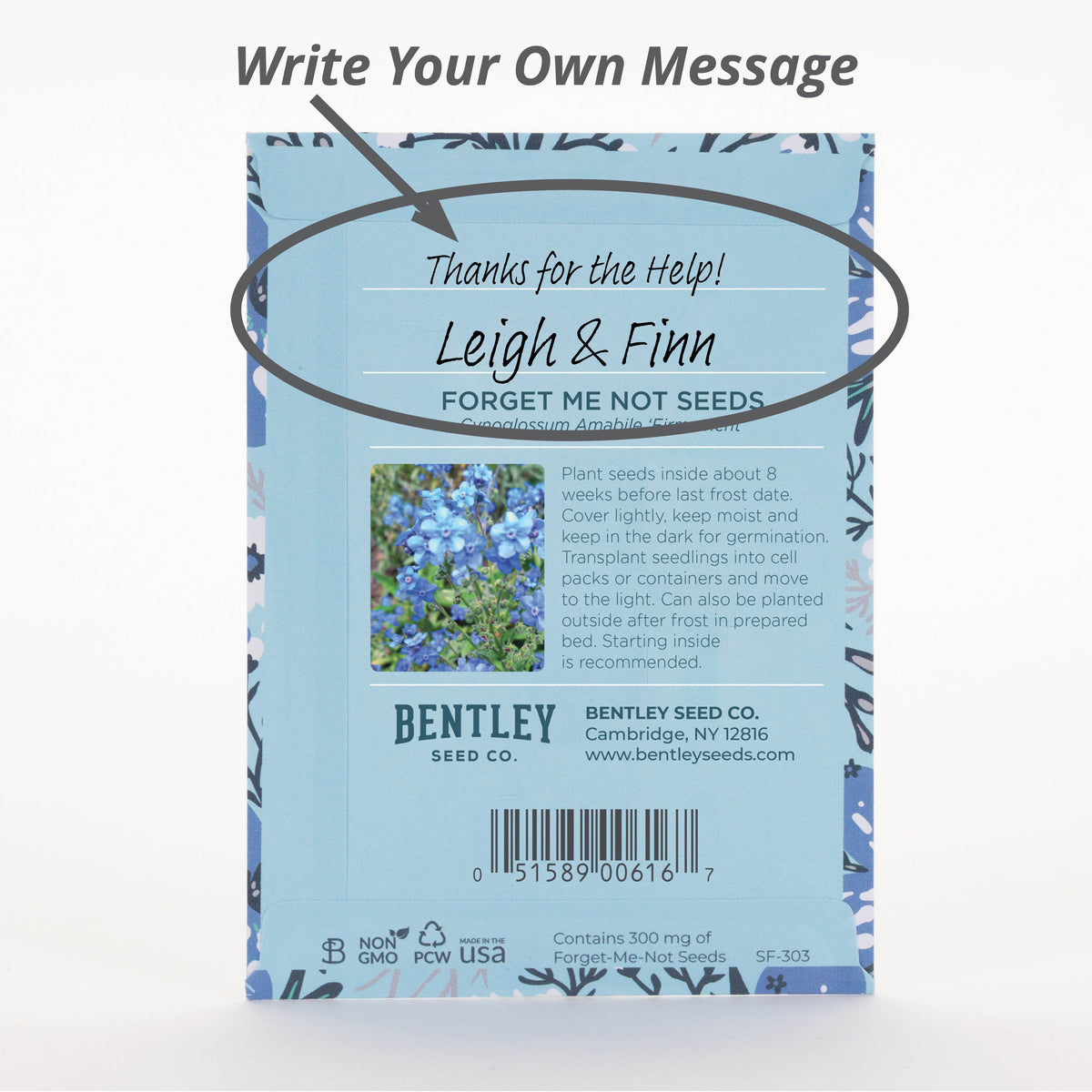 Help Us Grow Forget Me Not flower seeds
