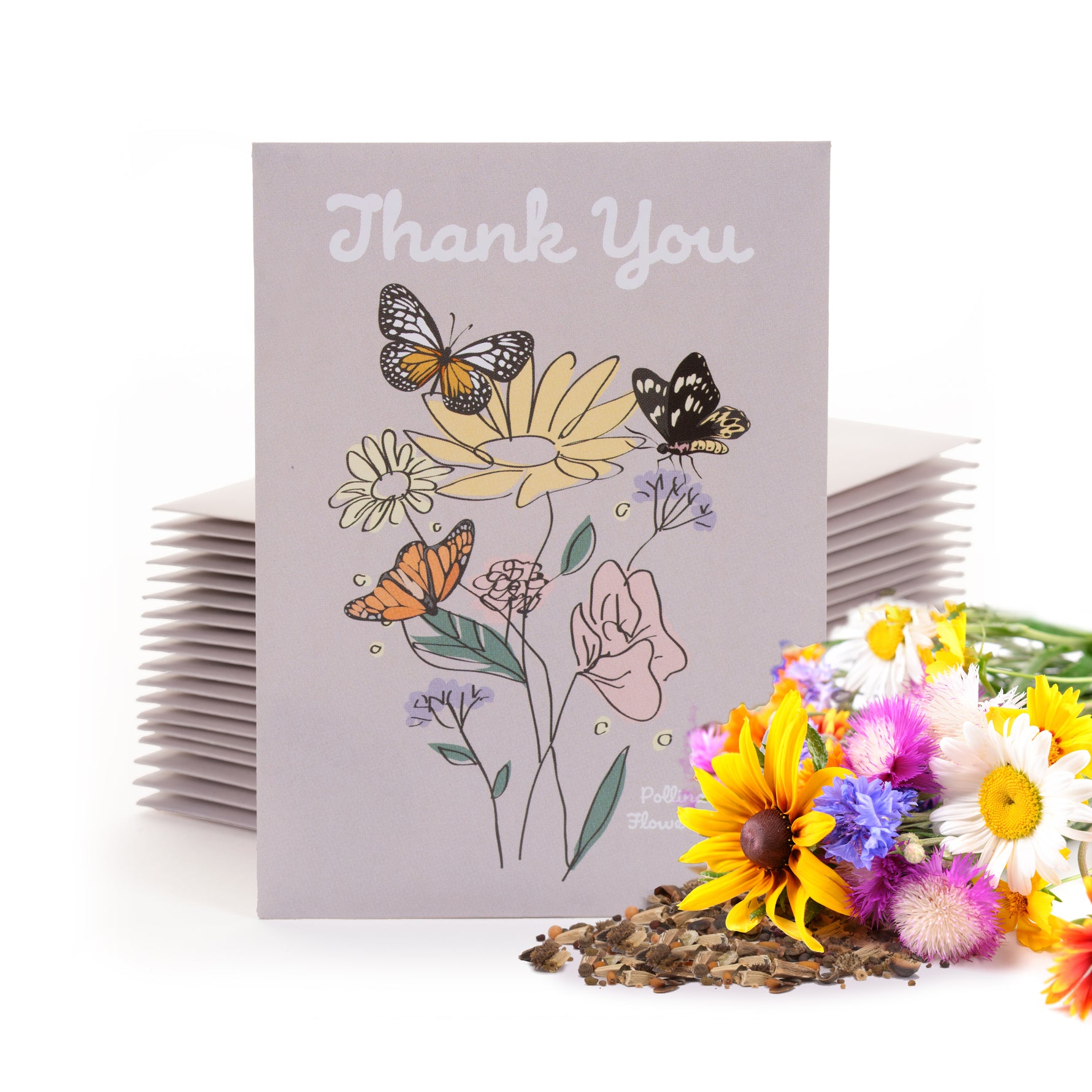 thank you flower seed packets Thank You Butterfly - Pollinator Flower Mix Seed Packets