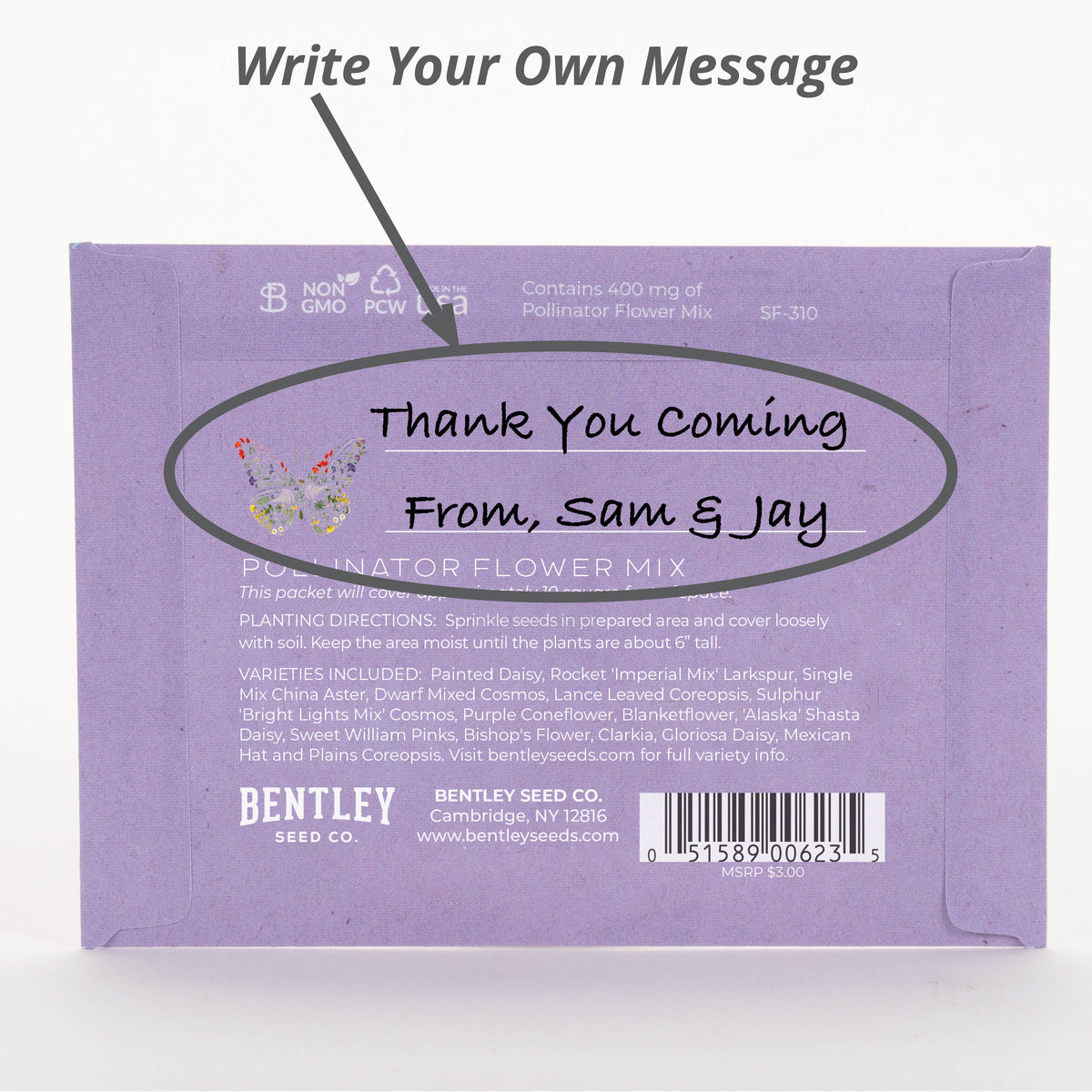 Thank You Butterfly Pollinator flower seeds
