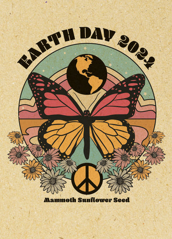 2024 Earth Day Butterfly – Mammoth Sunflower Flower Mix Seed Packets - Bentley Seeds