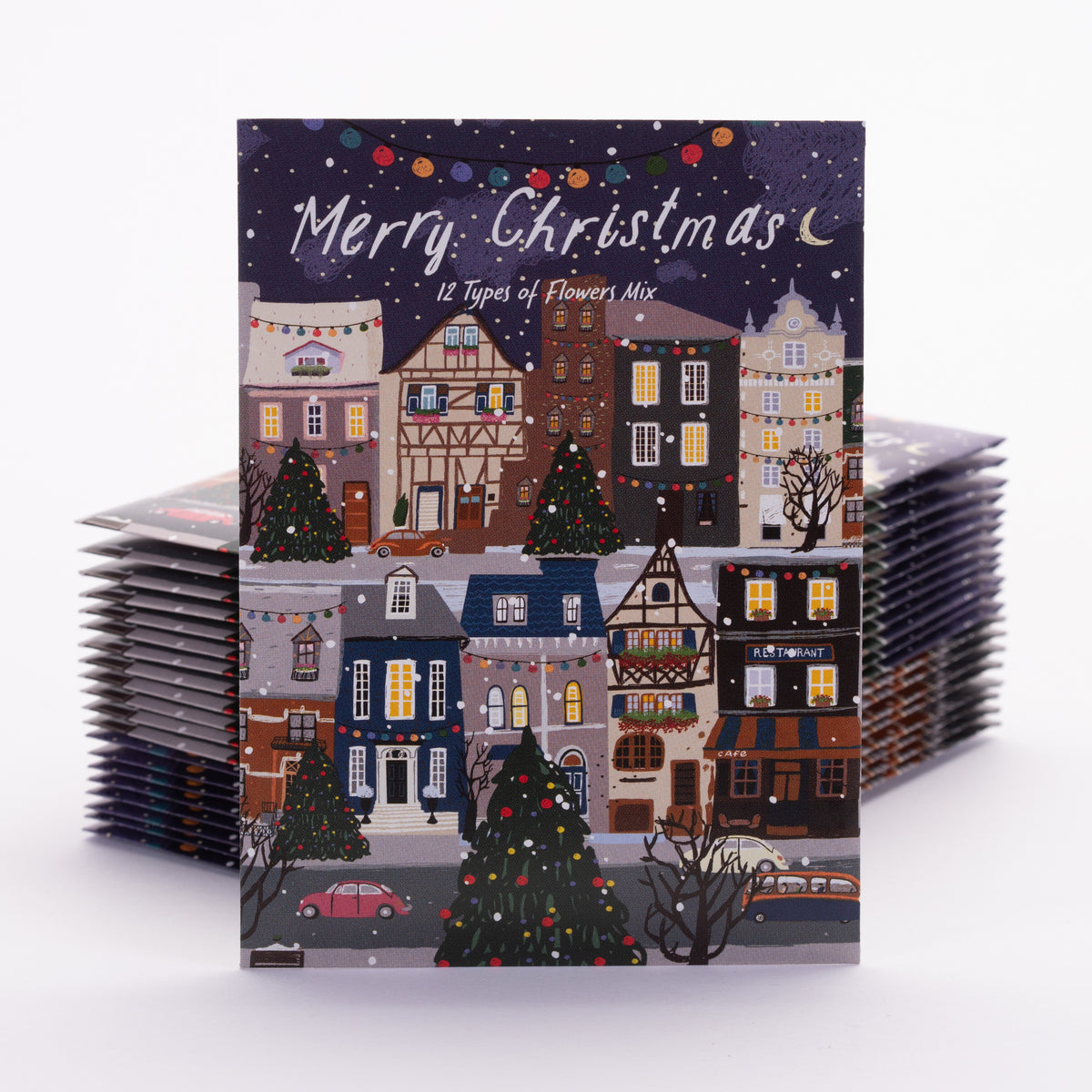 125 Piece Holiday Christmas Favor Seed Packet Retail POS Corrugated Display flower seeds