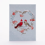 Last Christmas Wreath of Cardinals Gift Tag Card - Bird & Butterfly Wildflower Mix Seed Packets