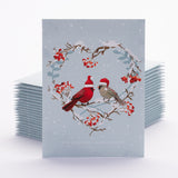 Last Christmas Wreath of Cardinals Gift Tag Card - Bird & Butterfly Wildflower Mix Seed Packets