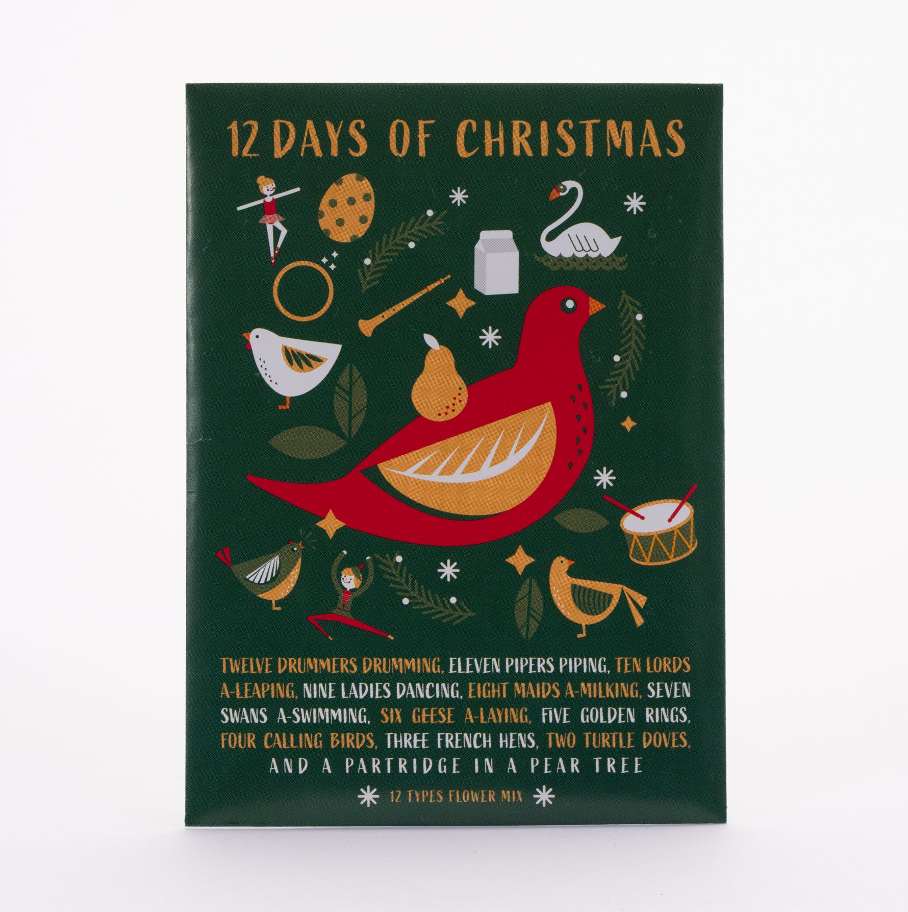 12 Days of Christmas Gift Tag Card flower seeds