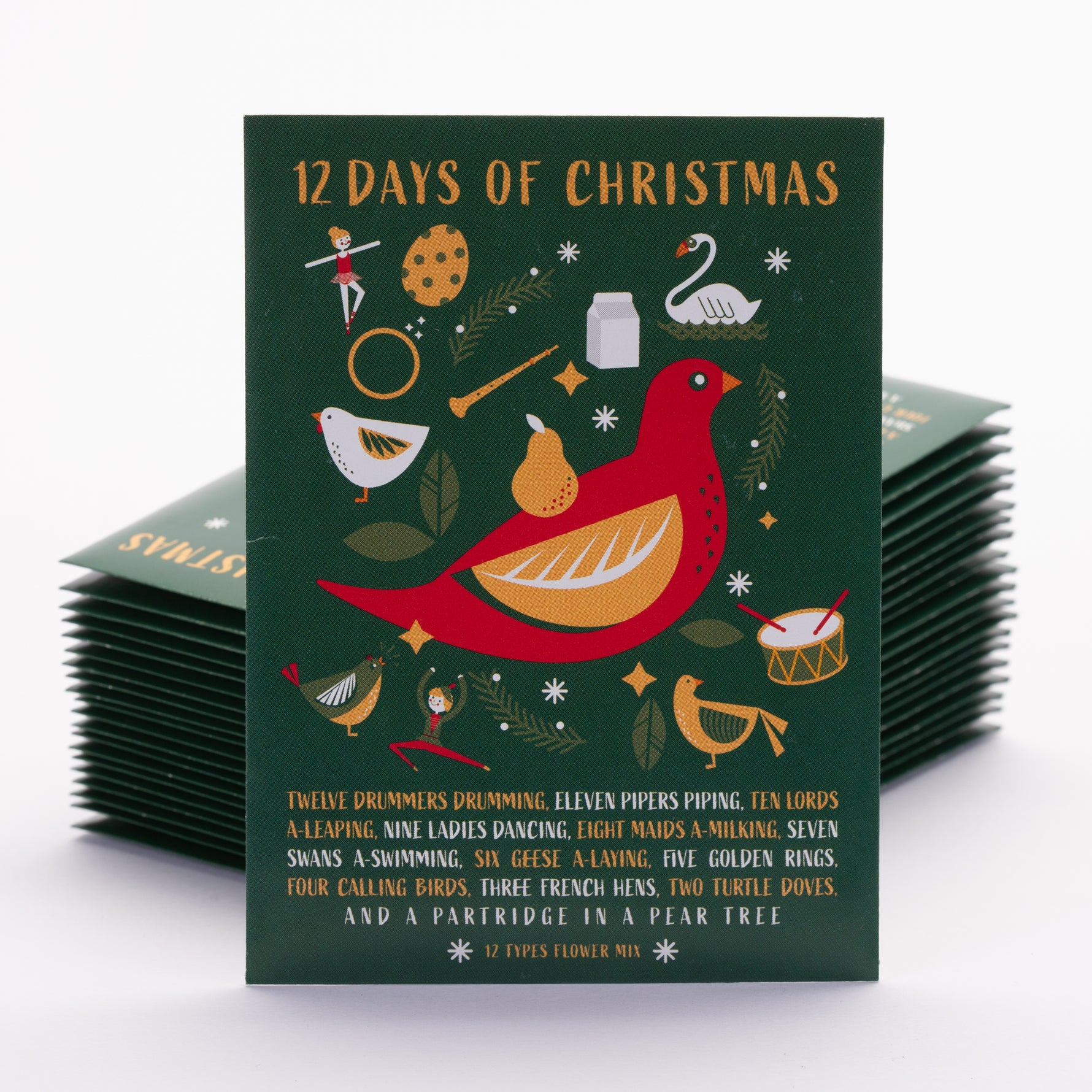 12 Days of Christmas Gift Tag Card flower seeds