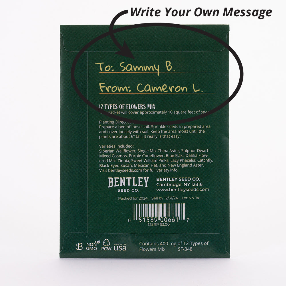 12 Days of Christmas Gift Tag Card flower seeds