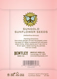 Pink Background Sunflower & Blue Butterfly - Sungold Sunflower Seed Packets