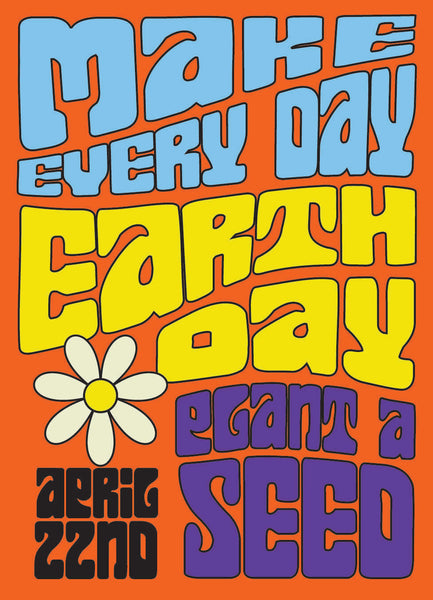 Earth Day 2024 Psychedelic Shasta Daisy Seed Packet in Orange