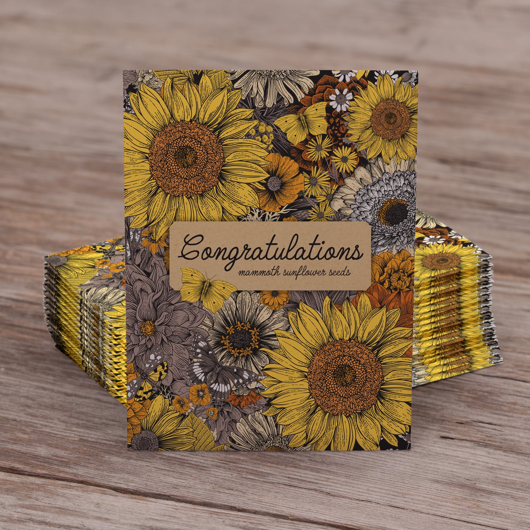 Congratulations Warm Mammoth Sunflower Seed Packets - Bentley Seeds