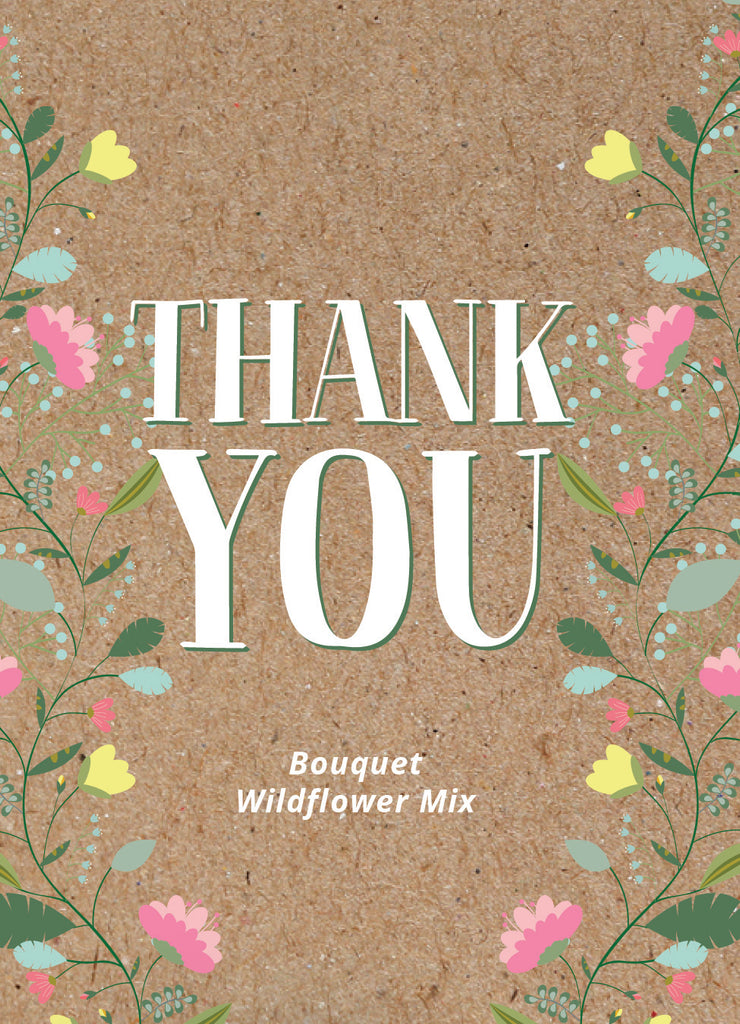 Thank You Natural Brown - Bouquet Wildflower Seed Packets - Bentley Seed
