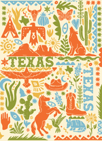 Image of Cilantro seed packet with southwestern-style design. Decorated with iconic imagery, this artistic seed packet captures the spirit of the desert.  