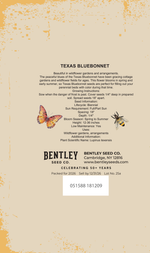 Back Side Image of Texas State Flower Seed Packet
