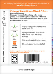 Cosmos, Sensation Seed Packets flower seeds