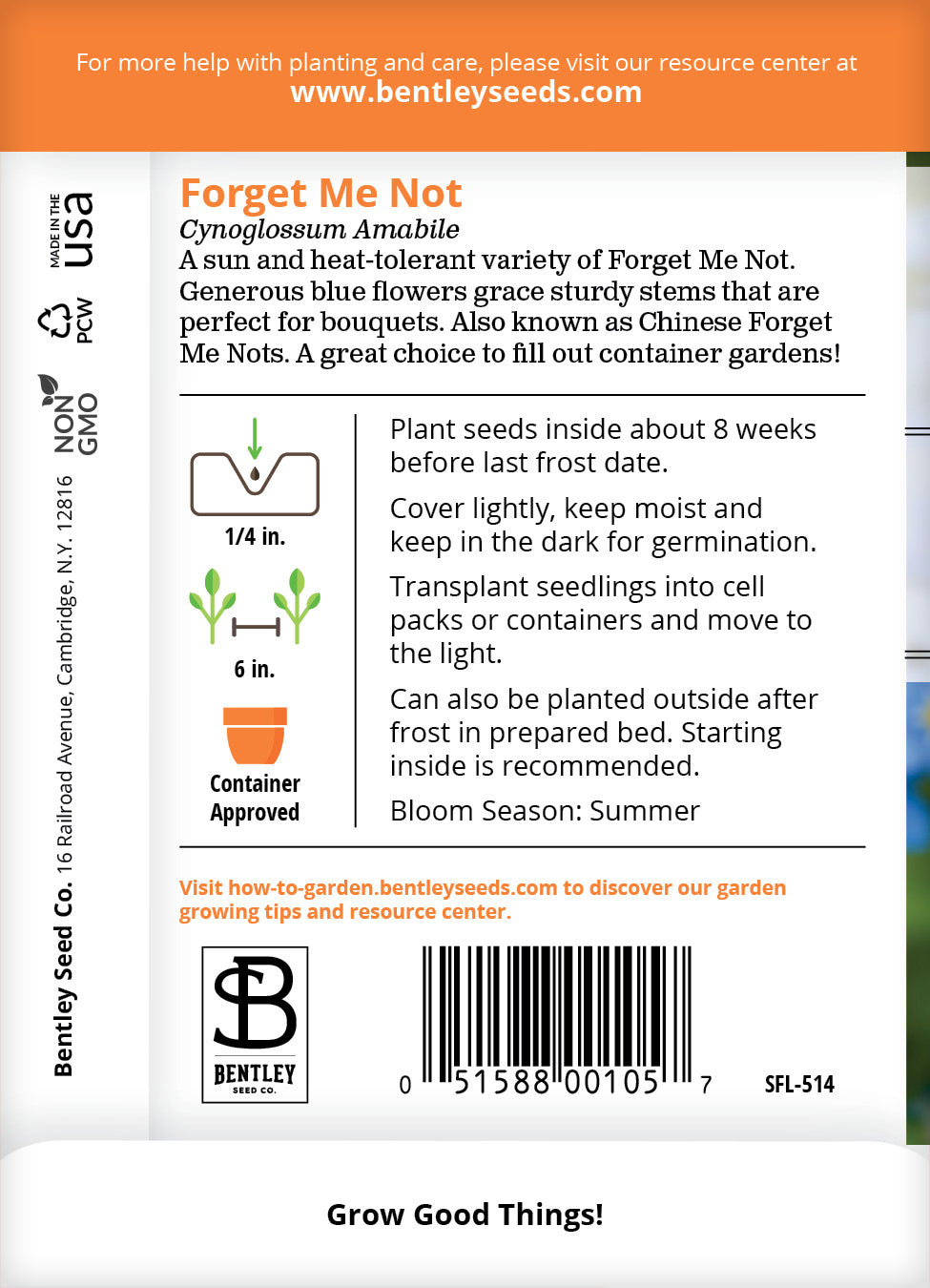 Forget Me Not Seed Packets garden seeds