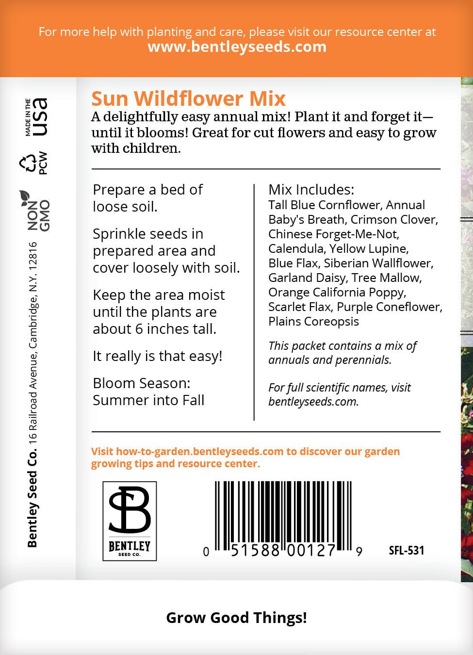 wildflower seeds planting instructions Wildflower, Sunny Wildflower Mix Seed Packets