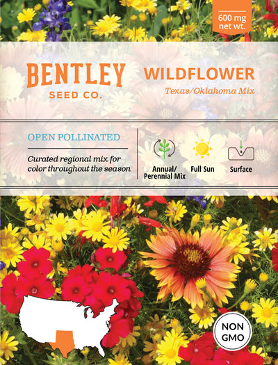 Wildflower, Texas Oklahoma Wildflower Mix Seed Packets garden seeds