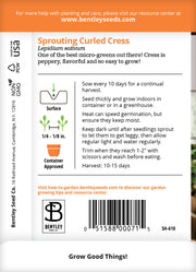 Cress, Curled Seed Packets flower seeds