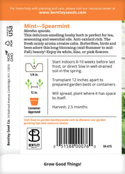 Mint, Spearmint Seed Packets garden seeds