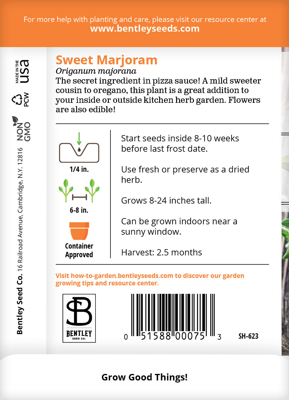 Sweet Marjoram Seed, By the Packet or Bulk Bentley Seeds