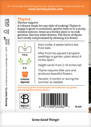 Thyme Seed Packets garden seeds