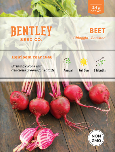 Beets, Chioggia Bassano Seed Packets garden seeds