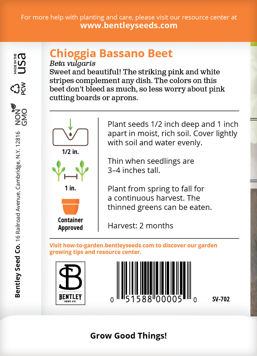 ☆ペペチー☆ Beets, Chioggia Bassano Seed Packets | Bentley Seeds