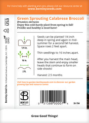 Broccoli, Green Sprouting Seed Packets flower seeds