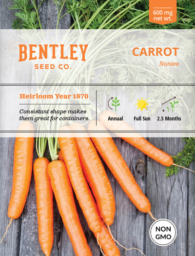 Carrot, Nantes Seed Packets garden seeds
