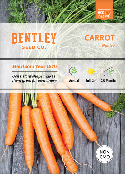 Carrot, Nantes Seed Packets garden seeds